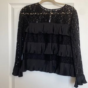 J. Crew Lace and Ruffle Top